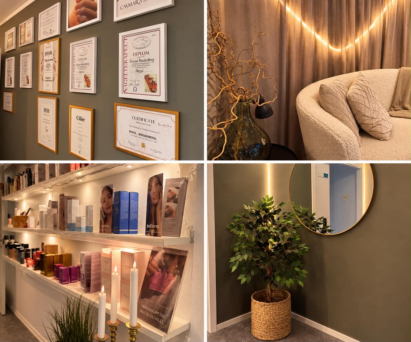 All About You salongsinteriör i beige och guld